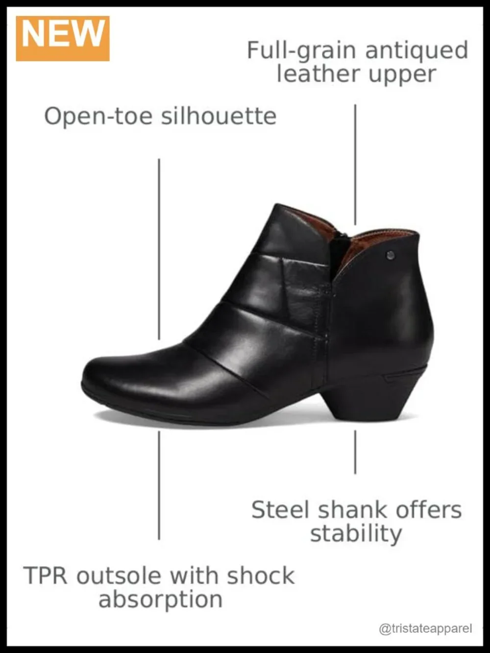Women's Leather Ankle Booties Block Heel Pull-On